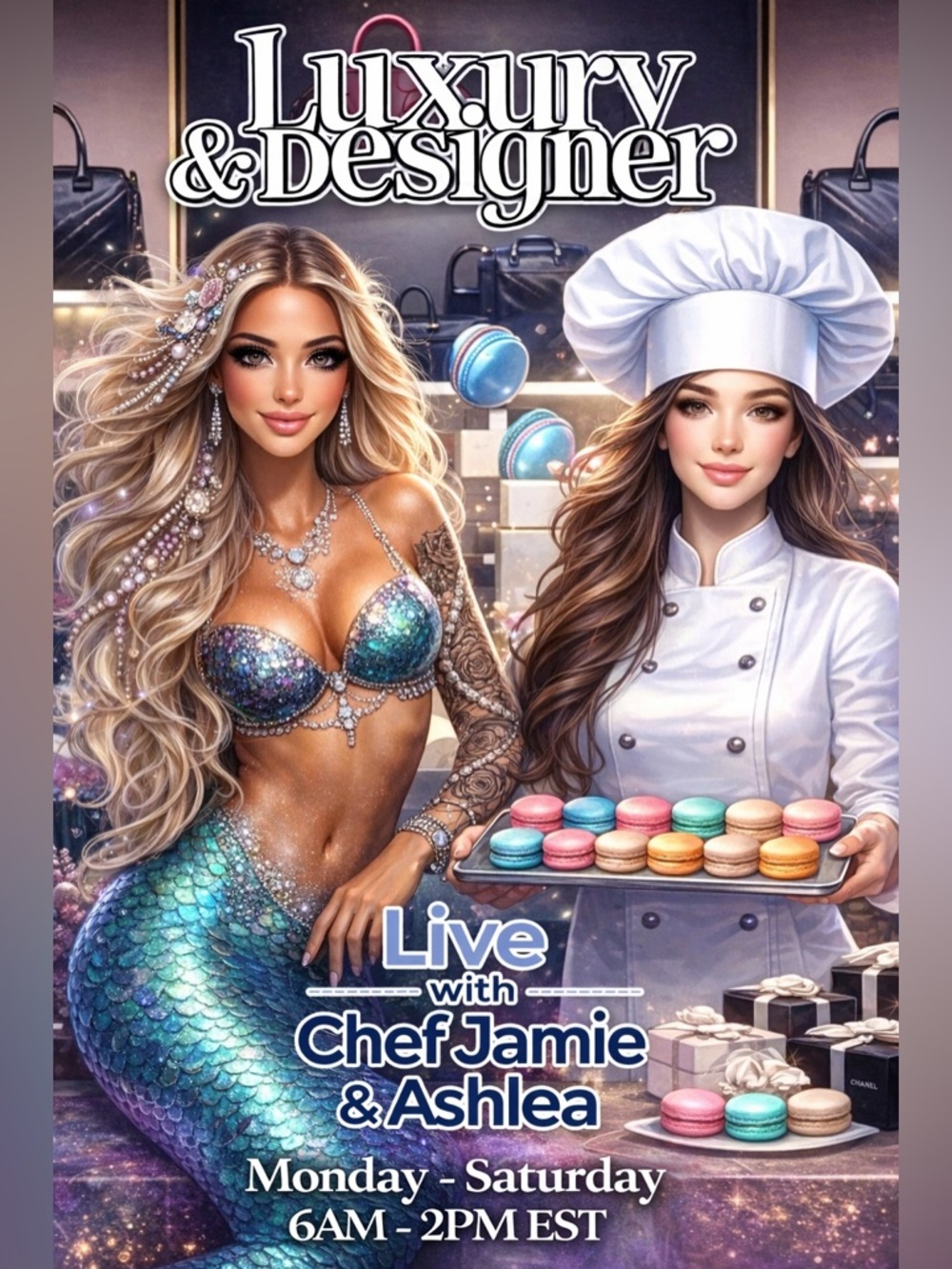 (2) ASHLEAS & CHEF JAMIE LIVE SHOW FLYER 🧜🏼‍♀️👩‍🍳 - Picture 2 of 11